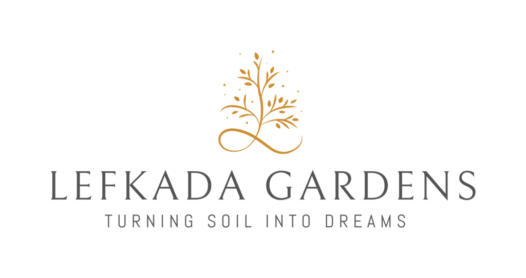 Lefkada Gardens logo and moto