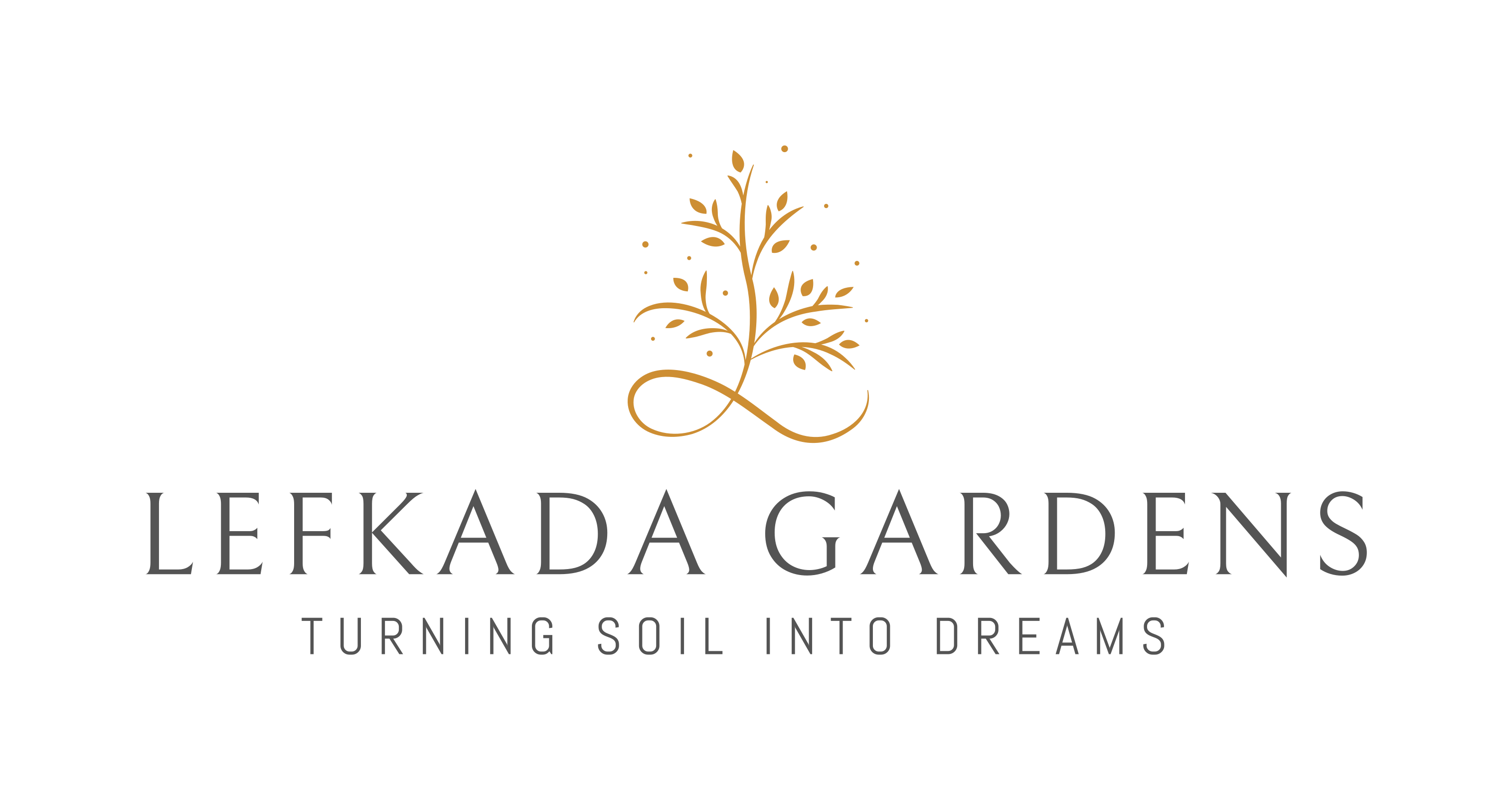 Lefkada Gardens logo and moto